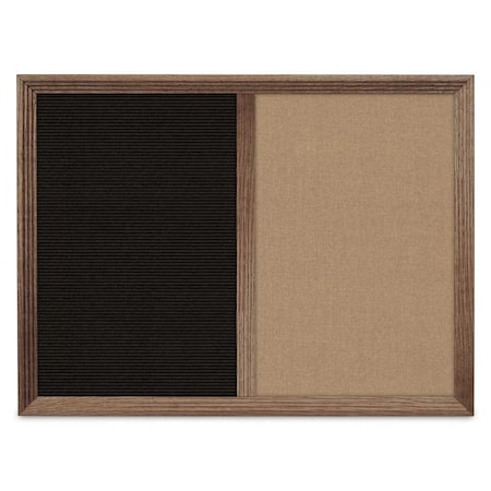 United Visual Products Enclosed Corkboard, 1 Door, 60"x36", 4" Fra UV3417-BRONZE-RUBBER